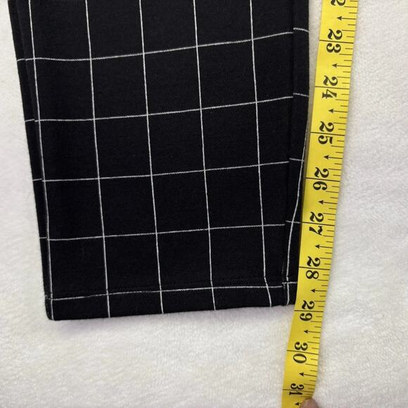 Express High Rise Ankle Pull On Ponte Knit Pants Black Window Pane Plaid Size XL - Picture 7 of 7